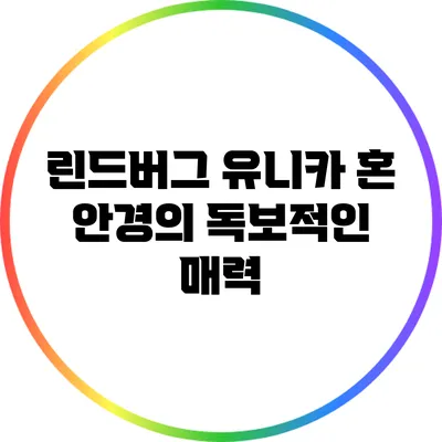 린드버그 유니카 혼 안경의 독보적인 매력