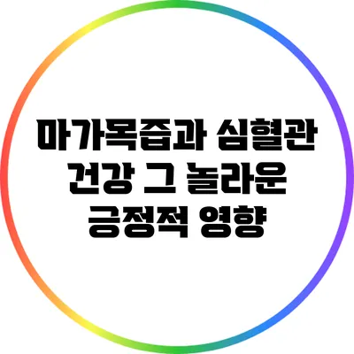 마가목즙과 심혈관 건강: 그 놀라운 긍정적 영향