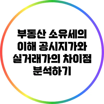 부동산 소유세의 이해: 공시지가와 실거래가의 차이점 분석하기