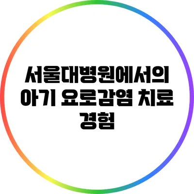 서울대병원에서의 아기 요로감염 치료 경험