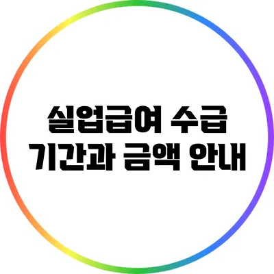실업급여 수급 기간과 금액 안내