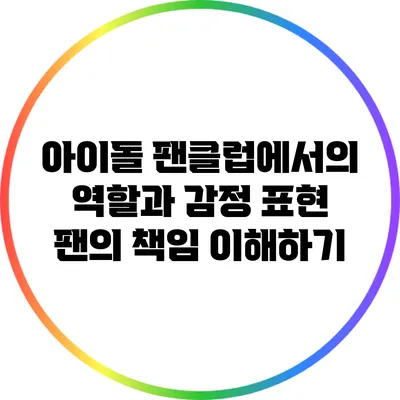 아이돌 팬클럽에서의 역할과 감정 표현: 팬의 책임 이해하기