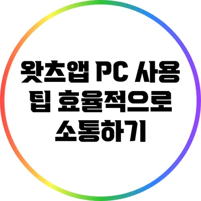 왓츠앱 PC 사용 팁 효율적으로 소통하기