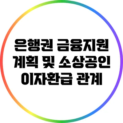 은행권 금융지원 계획 및 소상공인 이자환급 관계
