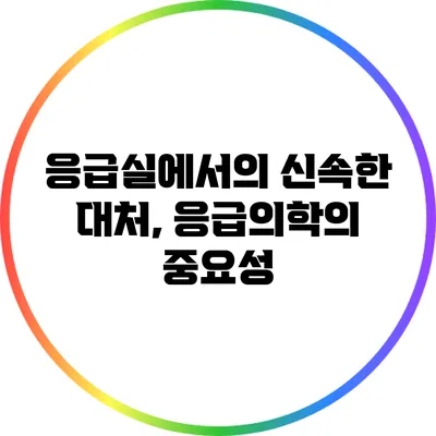 응급실에서의 신속한 대처, 응급의학의 중요성