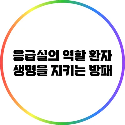응급실의 역할: 환자 생명을 지키는 방패