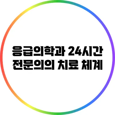 응급의학과 24시간 전문의의 치료 체계