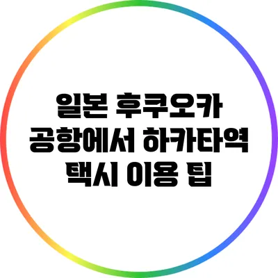일본 후쿠오카 공항에서 하카타역 택시 이용 팁