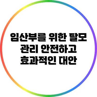 임산부를 위한 탈모 관리: 안전하고 효과적인 대안