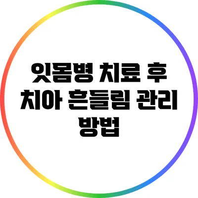 잇몸병 치료 후 치아 흔들림 관리 방법