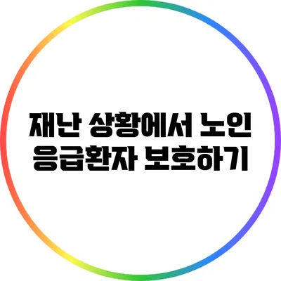 재난 상황에서 노인 응급환자 보호하기