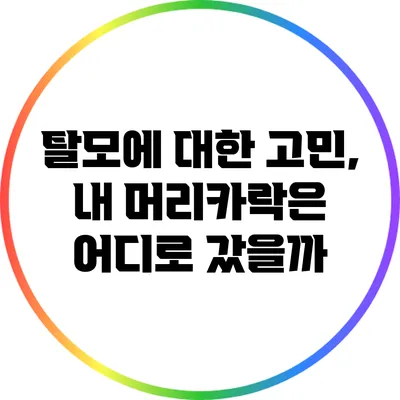 탈모에 대한 고민, 내 머리카락은 어디로 갔을까?