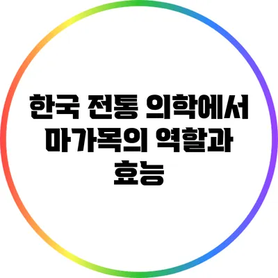 한국 전통 의학에서 마가목의 역할과 효능