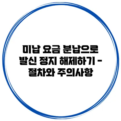 미납 요금 분납으로 발신 정지 해제하기 - 절차와 주의사항