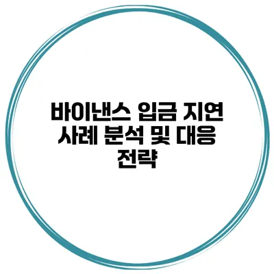 바이낸스 입금 지연 사례 분석 및 대응 전략