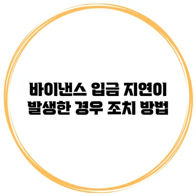바이낸스 입금 지연이 발생한 경우 조치 방법