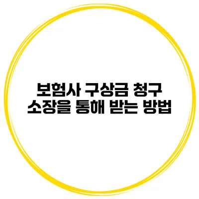 보험사 구상금 청구 소장을 통해 받는 방법