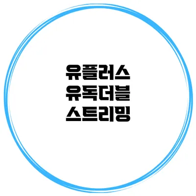 유플러스 유독더블 스트리밍