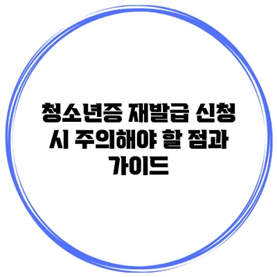 청소년증 재발급 신청 시 주의해야 할 점과 가이드