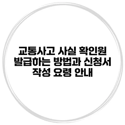 교통사고 사실 확인원 발급하는 방법과 신청서 작성 요령 안내