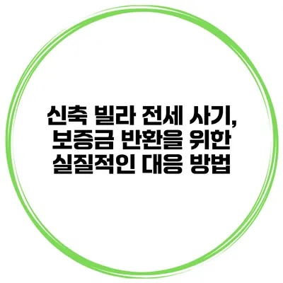 신축 빌라 전세 사기, 보증금 반환을 위한 실질적인 대응 방법